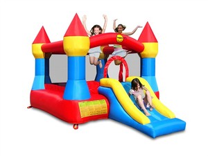 9017-הטירה עם המגלשה אדום כחול צהוב-The castle with slide -הפיהופ-Happy Hop-קפיץ קפוץ