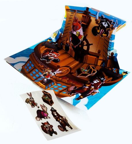 חוברת צביעה טוש מים, מדבקות ותלת מימד 3 ב 1 - נוסעים בזמן