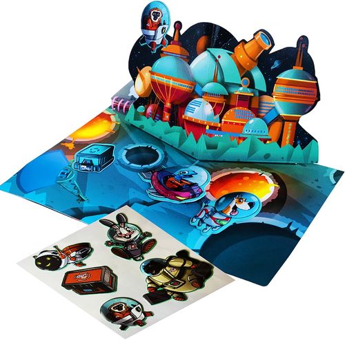 חוברת צביעה טוש מים, מדבקות ותלת מימד 3 ב 1 - הרפתקה קסומה