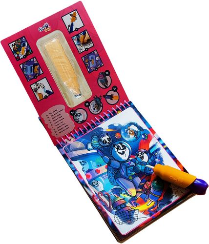 חוברת צביעה טוש מים, מדבקות ותלת מימד 3 ב 1 - הרפתקה קסומה