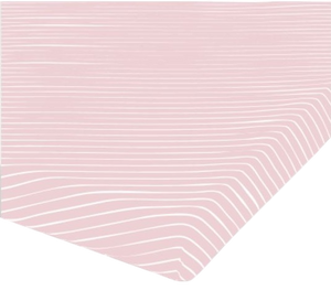 סדין טריקו 100% כותנה למזרן עגלת תינוק (אמבטיה) - ורוד פסים