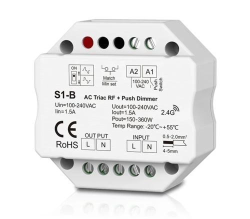 בקר עמעום Triac למערכת SKYDANCE עמעום פאזה עד 250W יורולוקס 
