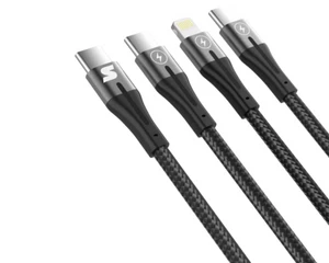 סילבר ליין כבל סנכרון וטעינה 3 ב1 Type-c