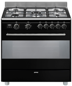 תנור משולב כיריים גז רוחב 90 ס"מ סמג SMEG דגם BG91 Black