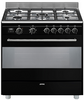 תנור משולב כיריים גז רוחב 90 ס"מ סמג SMEG דגם BG91 Black  **מתצוגה**