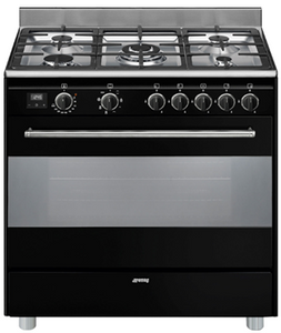 תנור משולב כיריים גז רוחב 90 ס"מ סמג SMEG דגם BG91 Black  **מתצוגה**