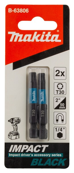 מארז זוג ביטים סדרה שחורה T30 אורך 25 מ"מ מקיטה Makita