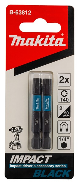 מארז זוג ביטים סדרה שחורה T40 אורך 25 מ"מ מקיטה Makita