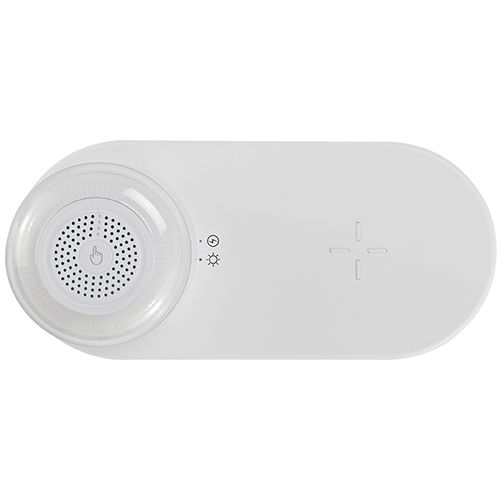 מטען אלחוטי מהיר 15W משולב עם רמקול Bluetooth ומנורת לילה נשלפת