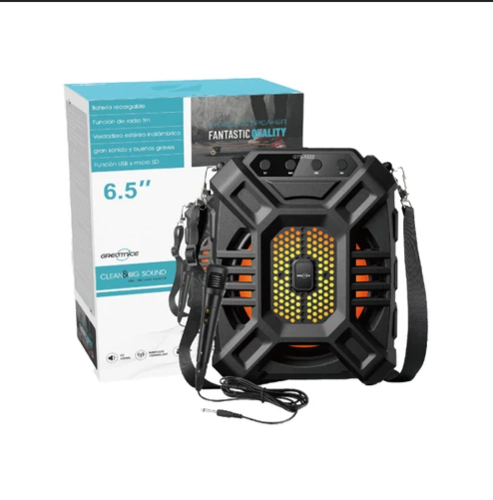 בידורית קריוקי Greatnice GTS-1222 10W קומפקטית 6.5 אינץ׳ עם תאורת RGB + מיקרופון חוטי