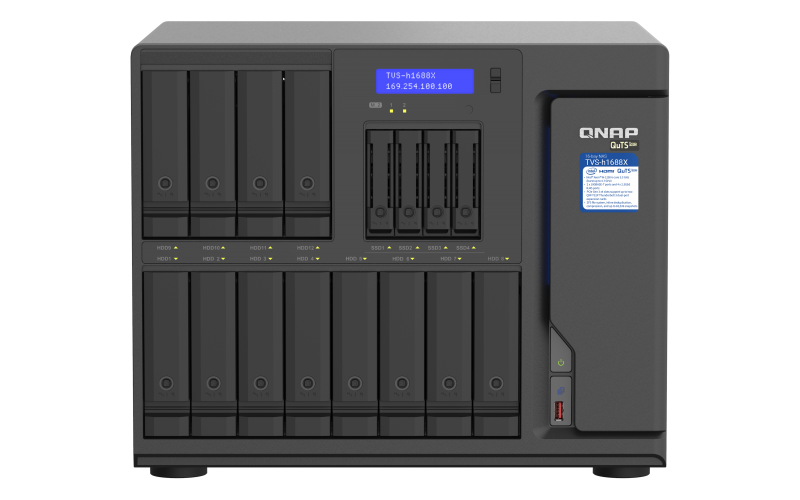 מערכת אחסון QNAP TVS-h1688X-W1250-32G 12Bays 32GB-RAM Enterprise Tower NAS Server 