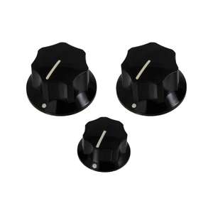 3 כפתורים לבס Allparts PK-0174-023 Black Knob Set for Jazz Bass® (2 Large, 1 Small)