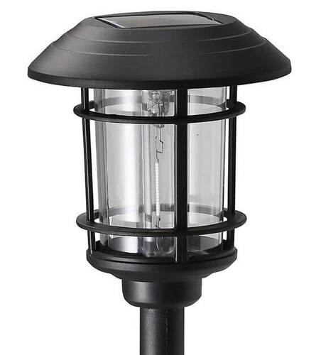 עמודי תאורת גינה סולארית גבוה לד LED צהוב דגם בוסטון 6 LUM עם נורת פחם