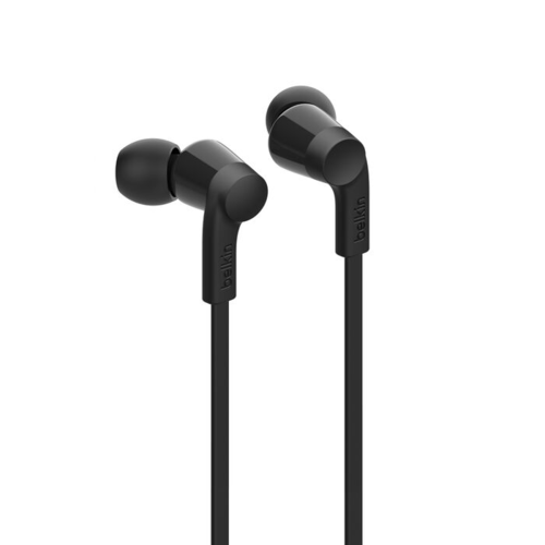 אוזניות חוטיות Belkin SoundForm Earbuds USB-C עם בקרת עוצמת שמע מתכווננת - שחור