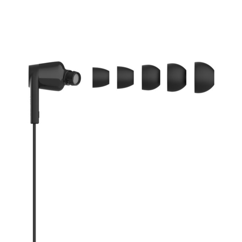 אוזניות חוטיות Belkin SoundForm Earbuds USB-C עם בקרת עוצמת שמע מתכווננת - שחור