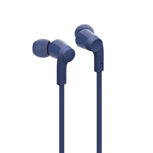 אוזניות חוטיות Belkin SoundForm Earbuds USB-C עם בקרת עוצמת שמע מתכווננת - כחול