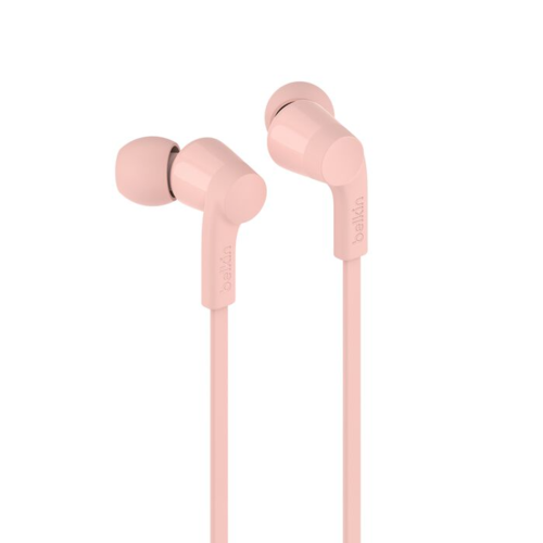 אוזניות חוטיות Belkin SoundForm Earbuds USB-C עם בקרת עוצמת שמע מתכווננת - ורוד