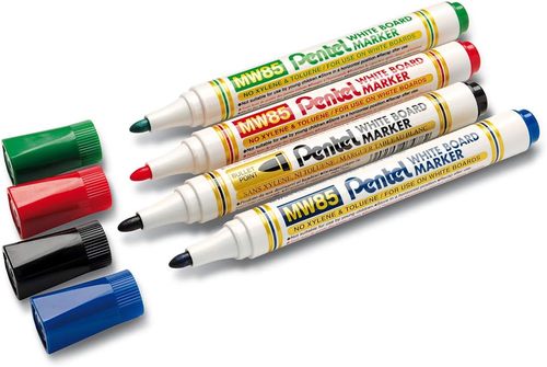 4 טושים צבעוניים ללוח WHITEBOARD MARKERS דגם MW85