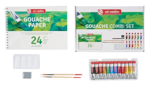 ערכה של צבעי גואש בשילוב אביזרי ציור GOUACHE COMBI SET