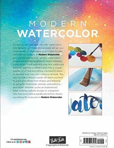 ספר לימוד ציור פרחים בצבעי מים MODERN WATERCOLOR