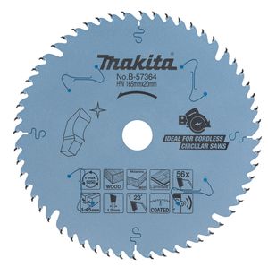 להב TCT מצופה שקט EFFICUT למסור עגול נטען 165X56 עץ MAKITA