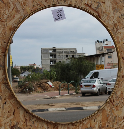 מראה עגולה  זהב עתיק 85 ס
