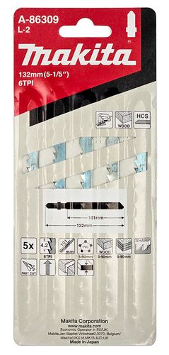 מארז 5 מסוריות למסור אנכי 132X8X6 עץ/פלסטיק MAKITA