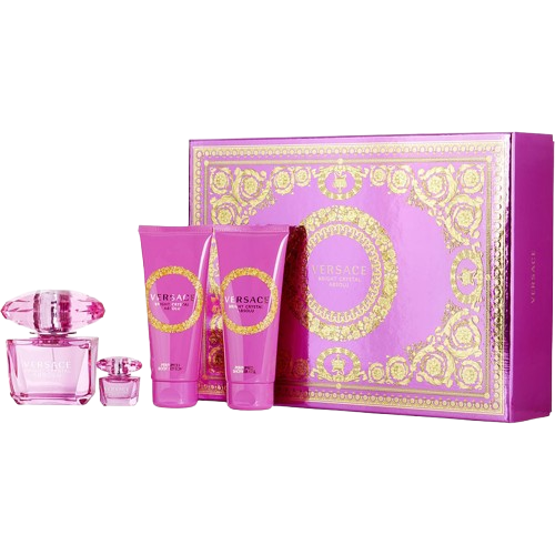 Versace Bright Crystal Absolu Gift Set EDP 90ML + 5ML + 100ML Body Lotion + 100ML Bath & Shower Gel מארז ורסצ'ה ברייט קריסטל אבסולו לאישה