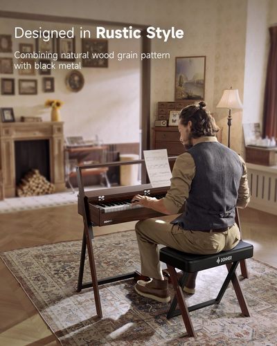 פסנתר חשמלי EC7133 רהיט OURA R300 בצבע Walnut wood מבית DONNER