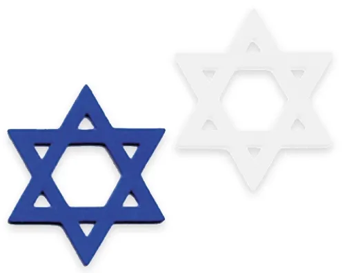 קישוטי קיר מסול - מגן דוד כחול לבן - 10 יח' 