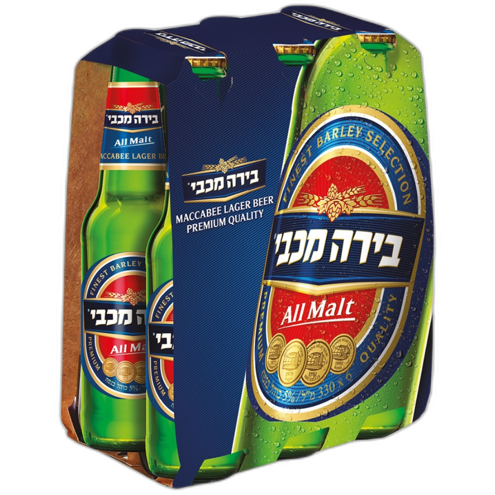 שישייה בירה מכבי - 330 מ"ל