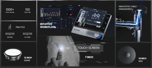 מערכת תופים אלקטרונית BEAT MAX עם מסך טאץ' ומגוון עשיר של פי'צרים EC6992 מבית DONNER