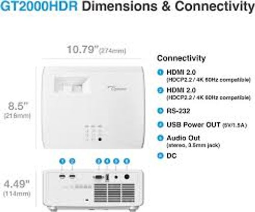 מקרן לייזר טווח קצר Optoma GT2000HDR 