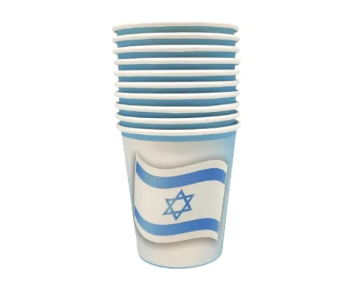 כוסות נייר דגל ישראל - 10 יח'