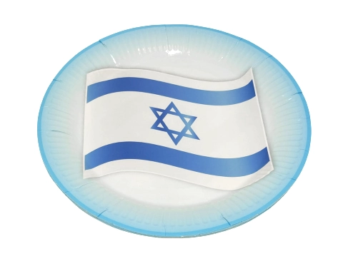 צלחות נייר דגל ישראל 30 ס"מ - 10 יח