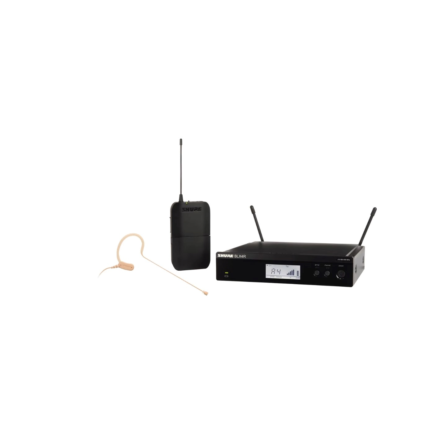 מערכת אלחוטית עם מיקרופון ראש זעיר Shure BLX14RE/MX53-G18