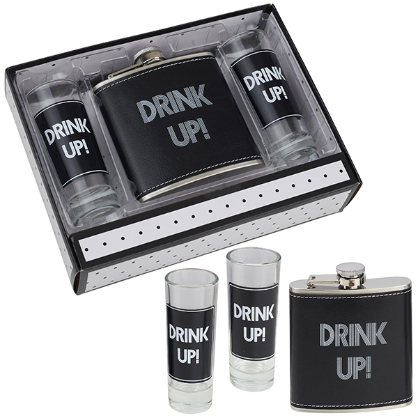 "Drink Up" מארז מתנה פלסק ושתי צ