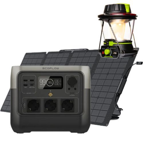 חבילת תחנת כוח - EcoFlow RIVER 2 Pro + פאנל מתקפל + תאורת קיר + פנס ראש לכובע + מאוורר כיס + פנס ראש 