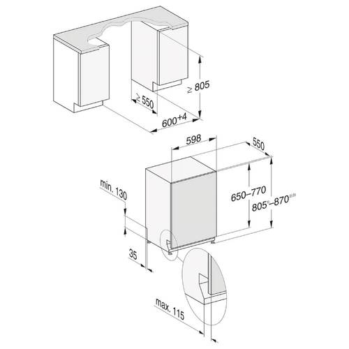 מדיח כלים אינטגרלי רחב 14 מע' Miele G5462 SCVI