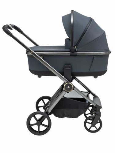 עגלת ספורטליין Cielo Pro 2025 ריפוד גרפיט / ידית שחורה / שלד אפור מוברש עיטור זהב