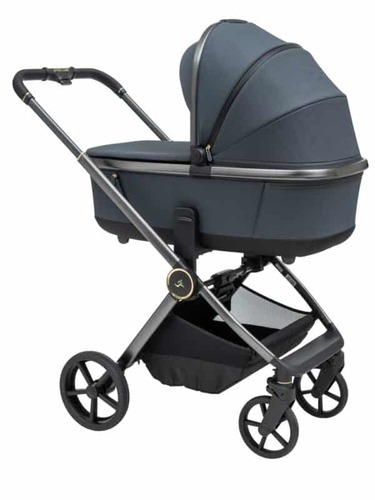 עגלת ספורטליין Cielo Pro 2025 ריפוד גרפיט / ידית שחורה / שלד אפור מוברש עיטור זהב