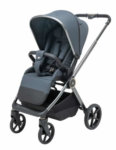 עגלת ספורטליין Cielo Pro 2025 ריפוד גרפיט / ידית שחורה / שלד אפור מוברש עיטור זהב