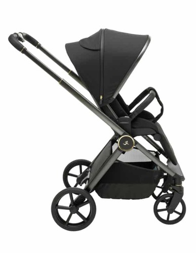 עגלת ספורטליין Cielo Pro 2025 ריפוד שחור / ידית שחורה / שלד אפור מוברש עיטור זהב