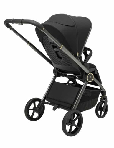 עגלת ספורטליין Cielo Pro 2025 ריפוד שחור / ידית שחורה / שלד אפור מוברש עיטור זהב
