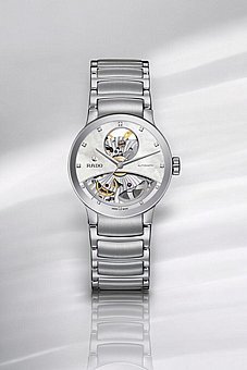 שעון נשים בשיבוץ יהלומים Rado R30245903 ראדו מקולקציית Centrix Automatic Diamonds Open Heart