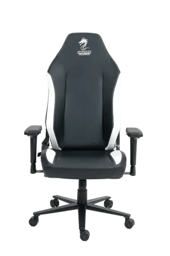 כיסא גיימינג דמוי עור Dragon Alpine D.C צבע שחור לבן