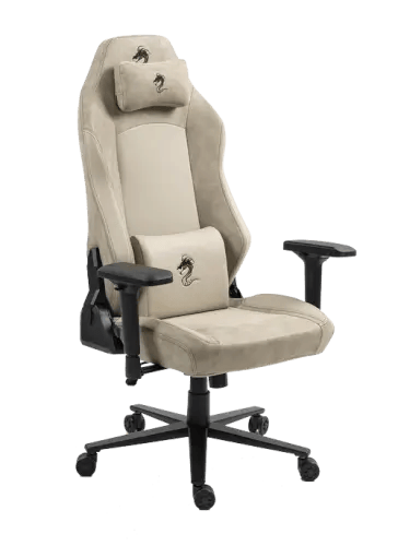 כיסא גיימינג דמוי עור Dragon Alpine D.C צבע בז'