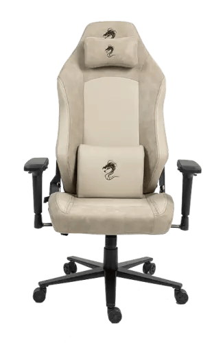 כיסא גיימינג דמוי עור Dragon Alpine D.C צבע בז'
