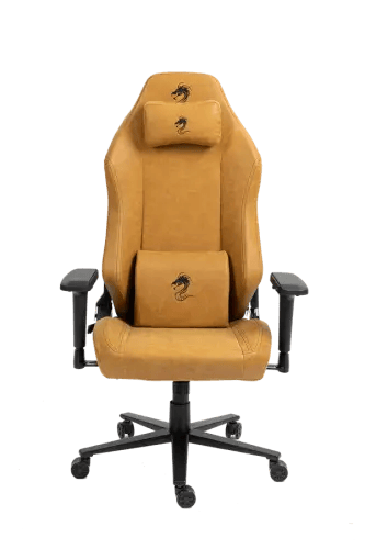 כיסא גיימינג דמוי עור Dragon Alpine D.C צבע חרדל