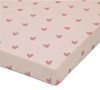 סדין מעוצב ללול תינוק / מיטת מטר 100% כותנה טריקו - ורוד לבבות